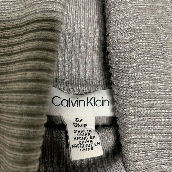 Calvin Klein two tone gray turtleneck long sleeve sweater - Picture 6 of 9
